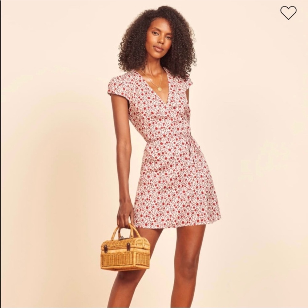 Reformation Brianne Eden Floral Wrap Mini Dress New Size Small - Picture 3 of 12